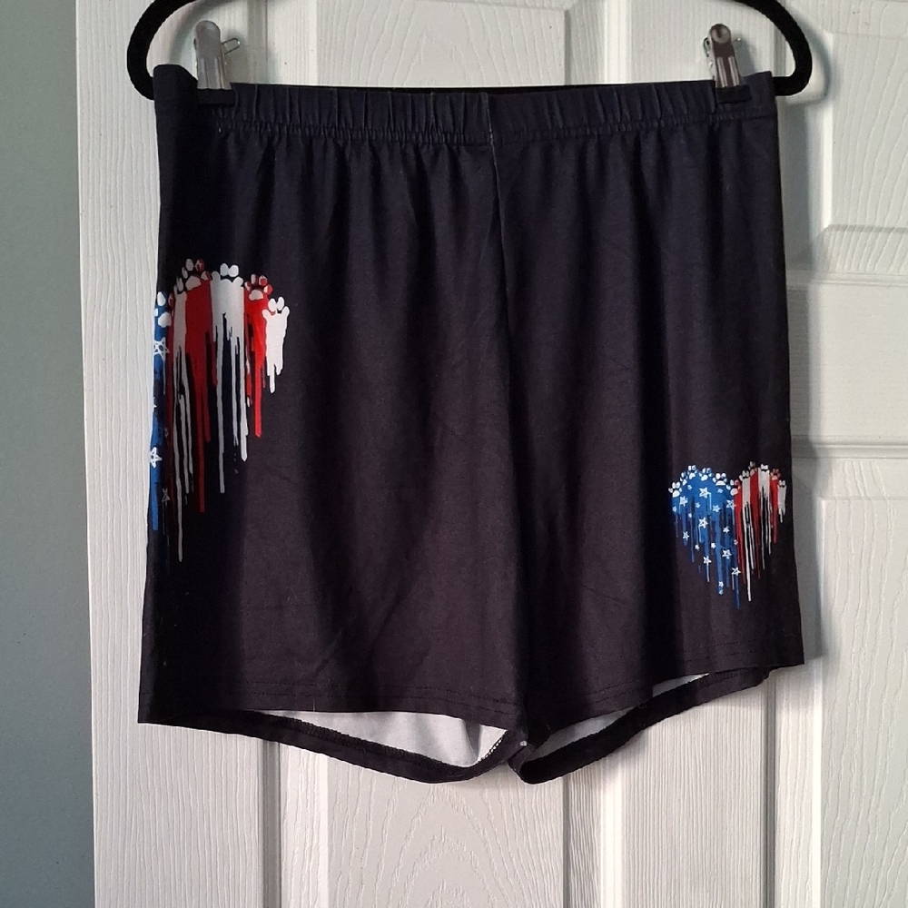 Black Women's Shorts with Heart Design